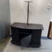 Black Rolling Presentation TV and Media Stand w/ Storage